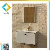 تصویر ست کامل کابینت و روشویی به همراه آینه و باکس آکاژو کابین مدل A116 