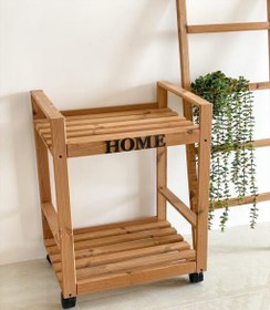 تصویر ترولی چوبی دو طبقه Trolley