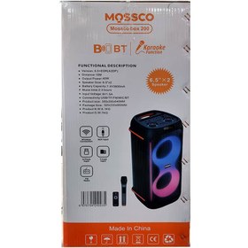 تصویر اسپیکر بلوتوثی مسکو MOSSCO مدل BOX200 Moscow Bluetooth speaker MOSSCO model BOX200