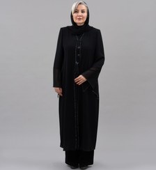 تصویر مانتو زنانه کرپ سایز ۴۴ رنگ مشکی 