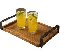 تصویر سینی چوبی دسته فلزی رایکا 