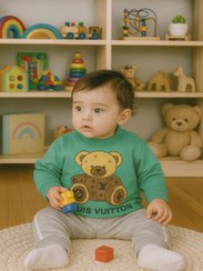 تصویر ست لباس بچگانه فول پنبه | سایز 30 و 35 | خرید اقساطی| کودکانه‌ها - سبز / 30 