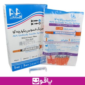 تصویر سرنگ انسولین آوا - 1ml G30*8mm AVA Unibody Insulin Syringe