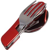 تصویر ست قاشق و چنگال تاشو ۳ تکه استیل 