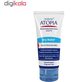 تصویر کرم مرطوب کننده قوی صورت Dry Relief آردن آتوپیا حاوی 5% اوره حجم 50 میلی لیتر Ardene Moisturizing Cream 5% Urea For Dry Skins 50 g