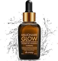 تصویر Dr. Crazy Millionaire Glow, Pure Vitamin C, Dark Spot Care, Snail Mucin, Niacinamide, Anti Aging, Tone, Glow &amp; Repair, Vitamin C serum for face, Glow Serum 30ml 