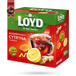 تصویر چای کیسه ای هرمی لوید LOYD مدل لیموی آبدار juicy lemon پک 20 تایی 