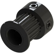 تصویر پولی تایمینگ آهنی GT2 رنگ مشکی دندانه دار عرض تسمه خور 6 میلی متر 