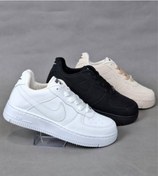 تصویر کتانی و ونس نایک ایرفورس با زیره پی یو و رویه با کیفیت دوردوخت - سفید / ۴۱ nike