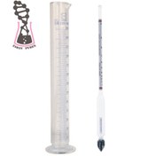 تصویر الکل سنج چینی به همراه استوانه مدرج شیشه ای 