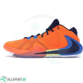تصویر کفش بسکتبال نایک طرح اصلی Nike Zoom Freak 1 Orange Blue 