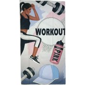 تصویر حوله ورزشی طرح دار 