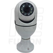 تصویر دوربین لامپی وای‌فای Okam DP319D-WP-2 | تک‌لنز 3MP با چرخش 360 درجه، دید در شب رنگی و مکالمه دوطرفه 