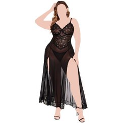 تصویر لباسخواب سایزبزرگ بلند مدل شینا 1222 