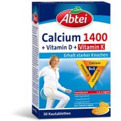 تصویر قرص جویدنی کلسیم 1400 آبتی +ویتامین D +ویتامین K calcium 1400 +vitamin D vitamin K 3in 1 Abtei