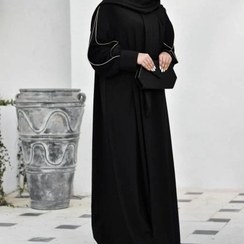 تصویر مانتو مجلسی زنانه عبایی جلو بسته بلند ساناز 