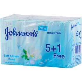 تصویر صابون حمام جانسون عصاره گل زنبق بسته 6 عددی Johnsons 