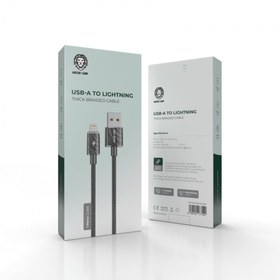 تصویر کابل green lion usb - A to lightning thick braided cable 1M 