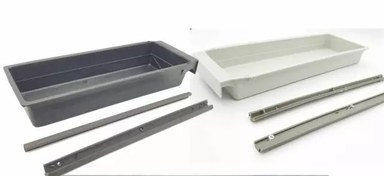 تصویر پایه چرخ خیاطی کشو و ریل پلاستیکی 