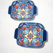 تصویر تابه سرامیکی دو دسته مربع مراکشی دنی هوم Danny Home Moroccan Square Double Handle Ceramic Pan