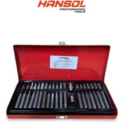 تصویر جعبه بیت 40 پارچه آلن شش گوش H و ستاره T و ام M هزارخار هانسول HANSOL 