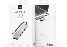 تصویر هاب تایپ سی چهار پورت یو اس بی فلزی ویوو WiWU Alpha A440 Pro Usb C Hub 4-in-1 