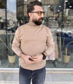 تصویر بافت یقه اسکی - سبز 