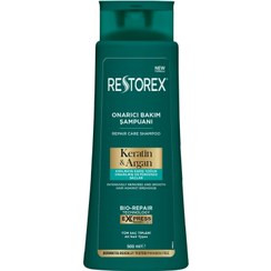 تصویر شامپو کراتین و آرگان رستورکس RESTOREX KERATIN & ARGAN REPAIR CARE SHAMPOO 500ml