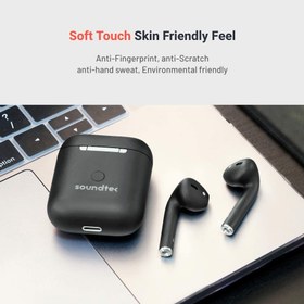 تصویر هدفون بی‌ سیم پرودو مدل Porodo EarBuds همراه با محفظه شارژ بی‌سیم Porodo EarBuds Wireless Headphones with Wireless Charging case