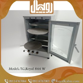 تصویر تنور گازی دو طبقه دو چدن چهار سینی سفید TG. Royal 844 W 