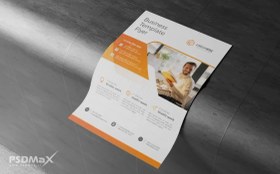 تصویر تراکت لایه باز شرکتی نارنجی 