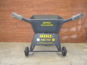 تصویر خرید فرغون دامداری 3 چرخ MENZ با پاکت 50 لیتری فلزی مقاوم Buy MENZ 3-wheel livestock cart with durable 50 liter metal tray