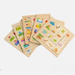 تصویر پازل هوش ۱۲ قطعه چوبی بیس تویز 