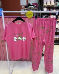 تصویر ست تیشرت و شلوار کیتی - صورتی 