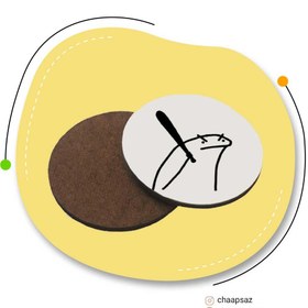 تصویر زیر لیوانی طرح چماق 