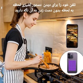 تصویر پایه نگهدارنده گوشی و تبلت مدل سیلیکونی - مشکی 