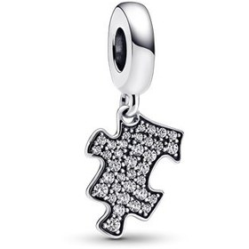 تصویر چارم آویز قطعه پازل نگین‌دار پاندورا Pandora Sparkling Puzzle Piece Dangle Charm