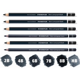 تصویر مداد طراحی استدلر لوموگراف سری B بدنه مشکی ا Staedtler Pencil Staedtler Pencil