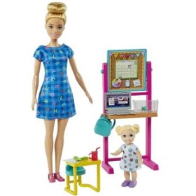 تصویر ست بازی عروسک معلم مهدکودک باربی برند mattel Barbie Kindergarten Teacher Doll Playset