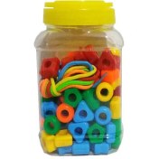 تصویر بازی آموزشی نخ و مهره ۵۰ عددی قلقلک 