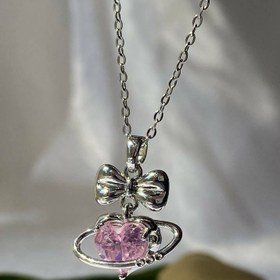 تصویر گردنبند قلب و پاپیون 