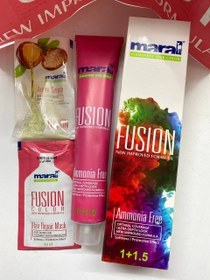 تصویر رنگ مو فاقد آمونیاک مارال (Maral) مدل Fusion شماره 7.573 رنگ گندمی حجم 100 میلی‌لیتر رنگ مو مارال