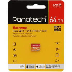 تصویر رم میکرو 64 گیگ پاناتک Panatech Extreme U3 C10 بدون خشاب Panatech Extreme 64GB U3 C10 MicroSDHC Memory Card Without Adapter