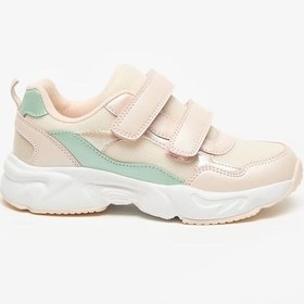 تصویر کفش ورزشی سبک با پنل‌های جداگانه و قفل چسبی برند little missy Panelled Lightweight Sneakers with Hook and Loop Closure