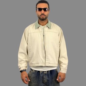 تصویر کاپشن کتان مردانه مدل دو رنگ 