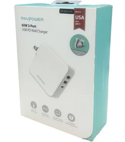 تصویر شارژر دیواری راو پاور RavPower Wall Charger 65W Model: RP-Pc082