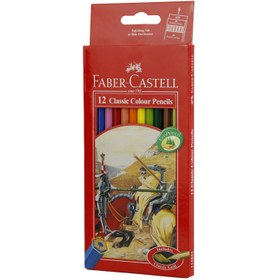 تصویر مداد رنگی فابر کاستل مدل کلاسیک جعبه مقوایی 12 رنگ Faber Castell Classic 12 Color Pencils
