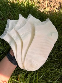 تصویر جوراب مچی زنانه با لبه گیپوری 
