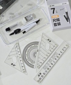 تصویر ست خطکش و پرگار 7تکه 