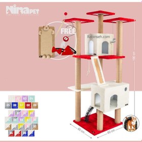 تصویر درخت گربه پنج طبقه نیناپت کد R Ninapet Cat Tree Code R